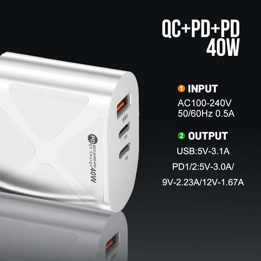 Universal Charger: 1U+2PD, Compatible with Australian, European, American, and British Power Standards
