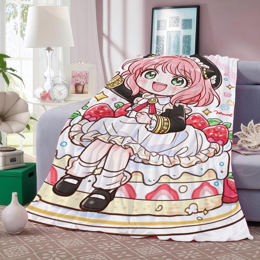 Anime SPY FAMILY Anya Forger Blanket Soft and Skin Friendly For Couch Bed Napping Bedspread All Seasons Comforter