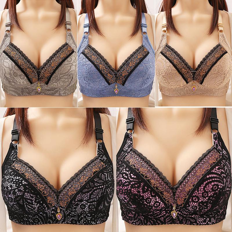 Женский бесшовный бюстгальтер без косточек, бюстгальтеры пуш-ап, сексуальное женское белье, кружевное нижнее белье с цветочным принтом