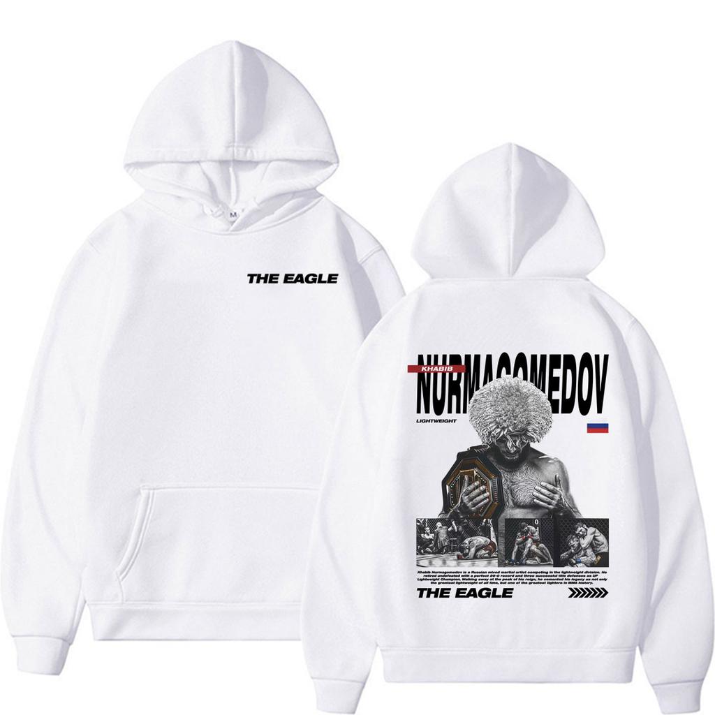 2026 Vintage Khabib Nurmagomedov The Eagle Merch Sweatshirt Men Women Violence Aesthetic Gothic Hoodies High Quality Fleece Hoodie Streetwear