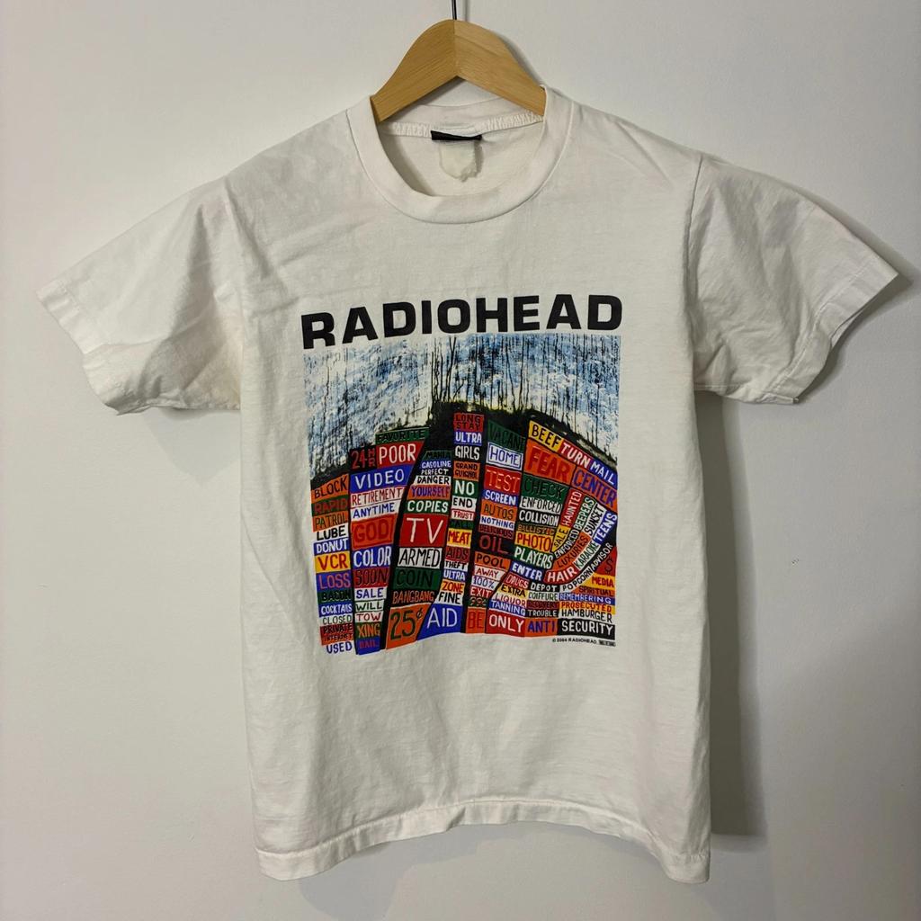 Винтажная футболка Radiohead Мужская Маленькая Белая Hail To The Thief Двусторонняя Футболка Группы
