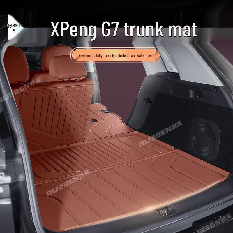 Коврик в багажник XPeng G7 - Подходит для 25 моделей, Водонепроницаемый TPE Полузакрывающийся коврик в багажник, Автомобильный аксессуар