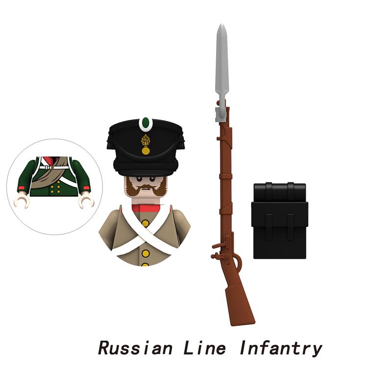 Наполеоновские войны Военные солдаты Наборы строительных блоков Вторая мировая война Минифигурки Французский Британский Фузилер Винтовки Волынщик Оружие Детские игрушки