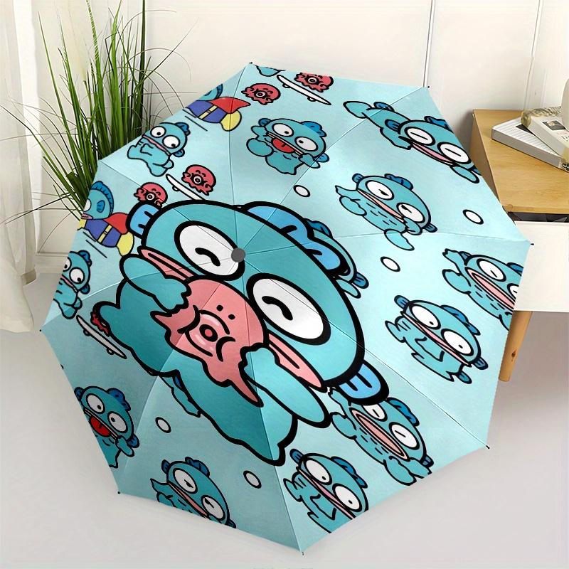HangYodon Automatic Folding Umbrella-Simple 8-Rib Design, Bright Cartoon Pattern, Durable Iron Frame, Suitable For Travel, Outdoor, Beach-Cu