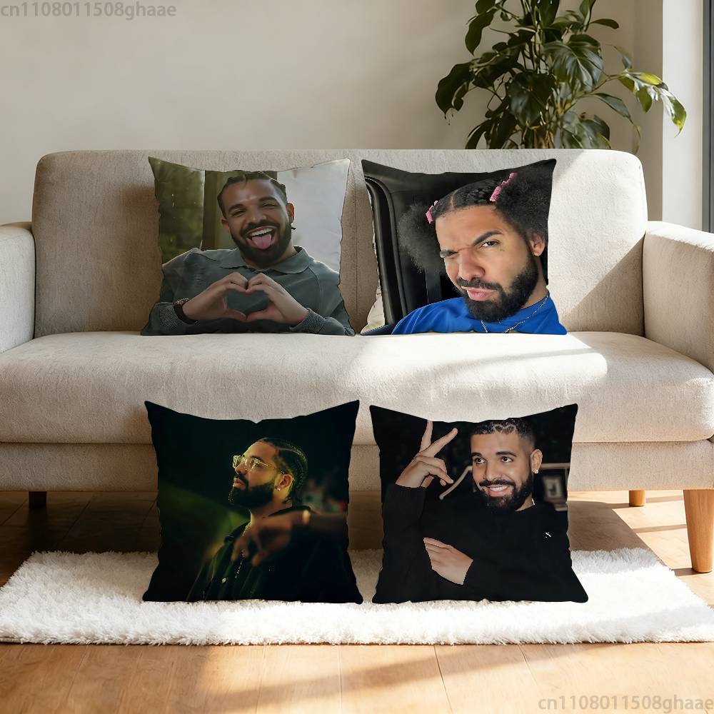 Rapper DDrake Pillow Case Square DoubleSided Printing Short Plush Sofa Cushion Cover Bedroom Bedside Pillow