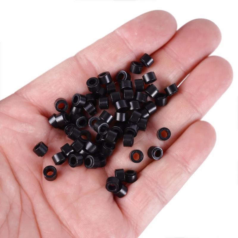 Hair Extension Tools Kit 500 Silicone Lined Ring Beads,1 Pliers,10 Hair Clips,5 Rolls Sewing Threads,350 Rubber Bands