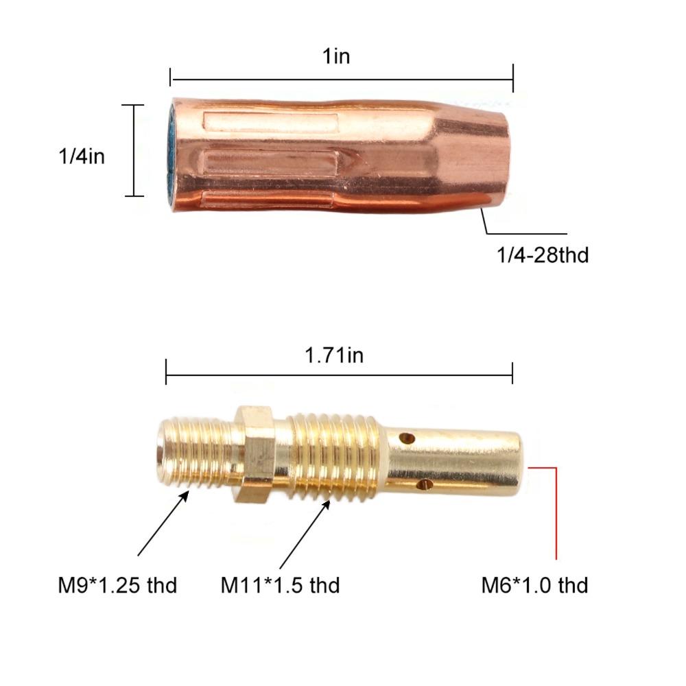 14pcs Standard Size Welding Machine Accessories Brass Gasless Nozzle For Professional Welding