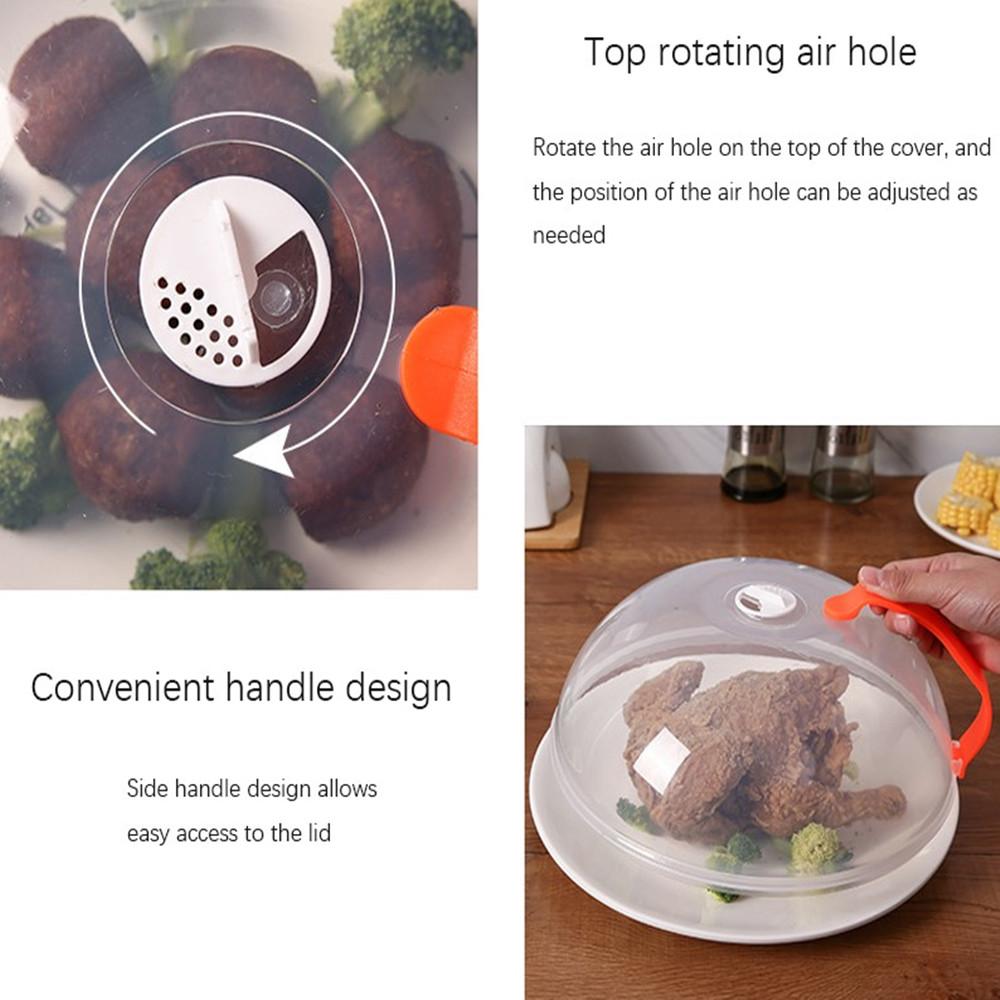 Anti-Sputtering Heat Resistant Kitchen Lid Microwave Food Cover Splatter Protector Plate Cover