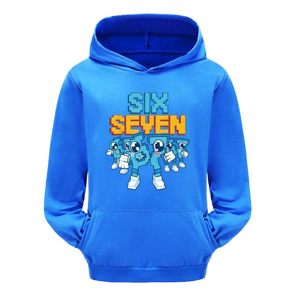 5195 Детская толстовка с длинными рукавами Steal a Brainrot 67 Six Seven с принтом, повседневная, для мальчиков и девочек.