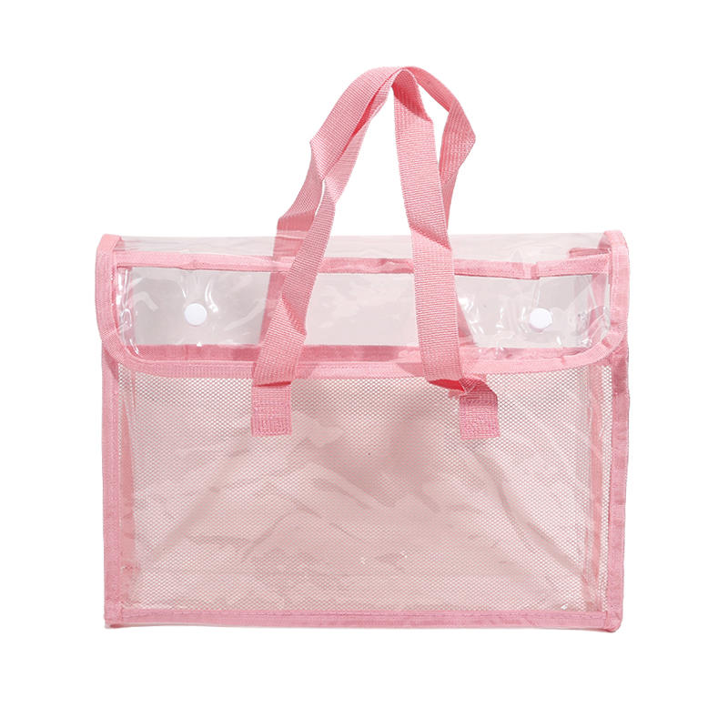 PVC Self-Adhesive File Bag Large Capacity Transparent Waterproof Handheld Folder Portable Expandable File Storage Bag