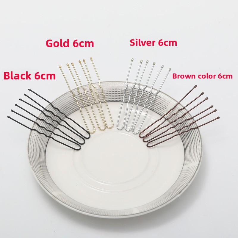 Черная бесшовная шпилька U-образной формы, незаменимая для пучков, фиксирующие шпильки для волос, женские шпильки-одна линия и заколки-шпильки