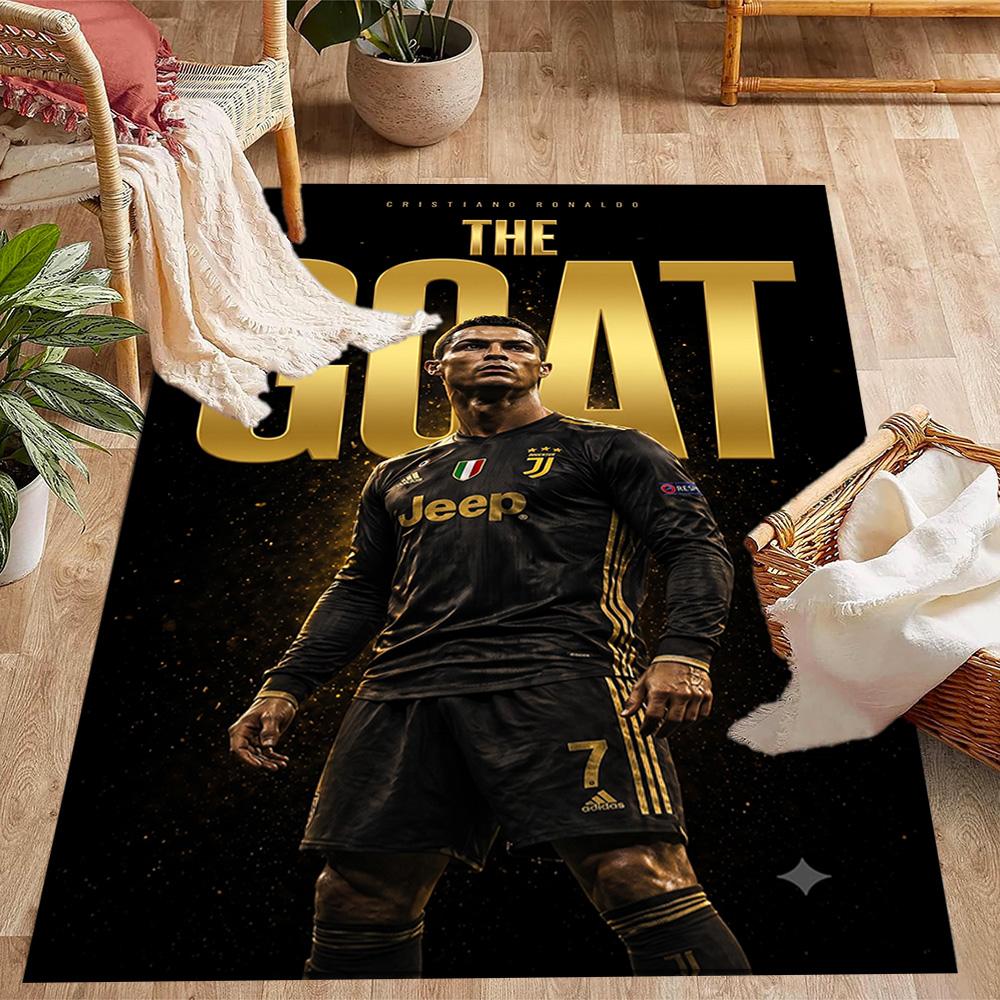 Ronaldo's Legacy Soccer Floor Rug Office Rug Perfect for Living Rooms Game Room Playrooms Decorate room Anti-slip Rug Office home decor