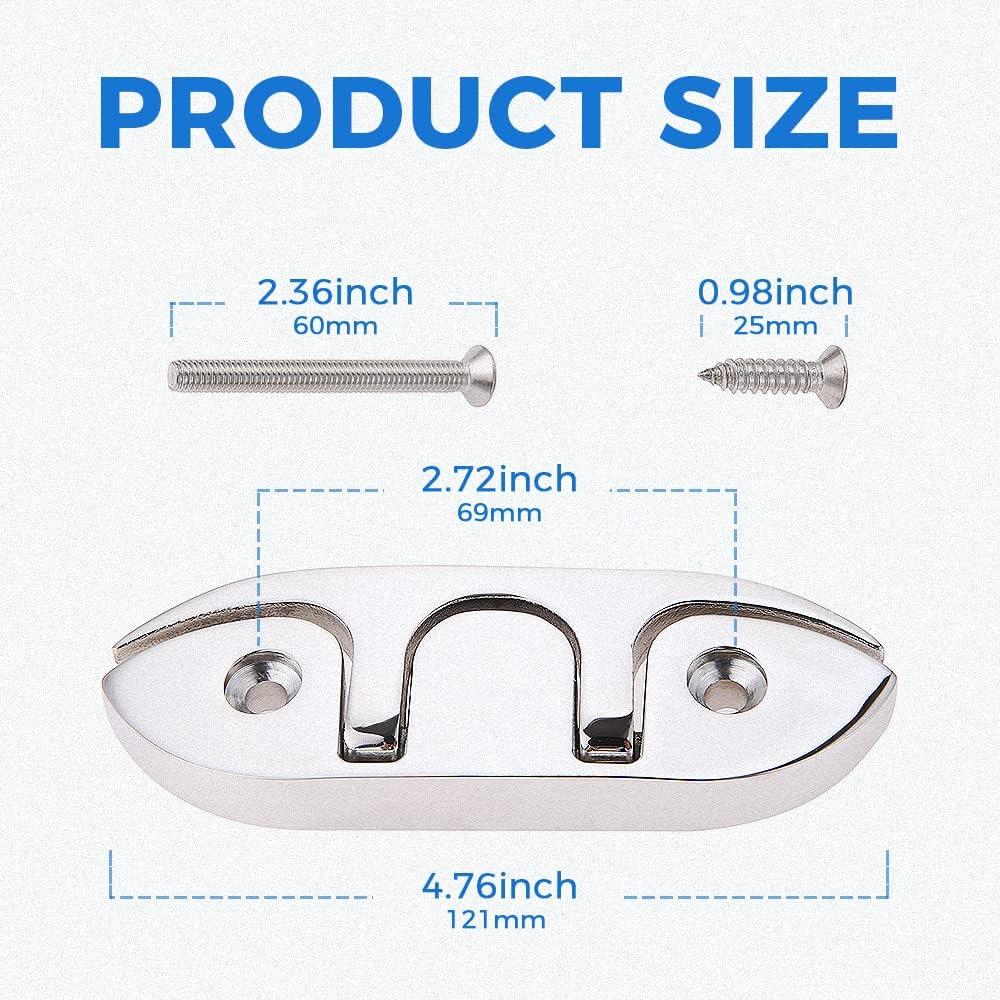 Морские складные пряжки из нержавеющей стали, 2 шт. в упаковке, откидные пряжки для швартовных тросов Морские швартовные пряжки с крепежными винтами для лодок, каяков, палубных тросов