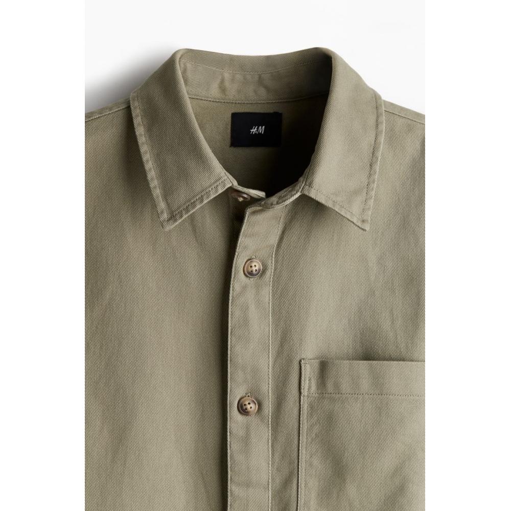 HM Regular Fit Cotton Twill oversHirt kHaki Green
