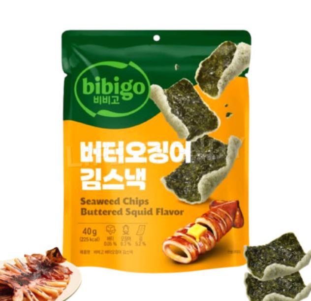 bibigo Чипсы из морских водорослей «Кальмар-масло» 40 г