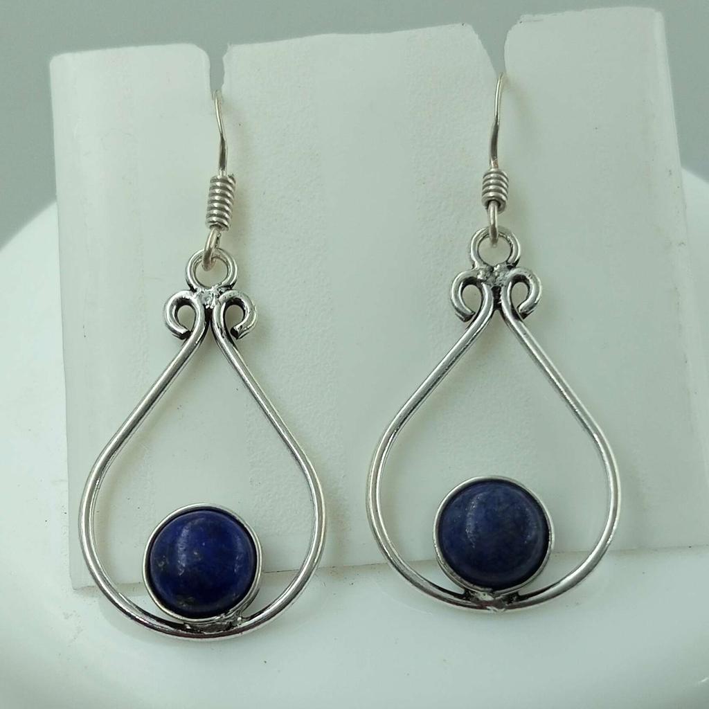 Драгоценный камень лазурит 925 пробы, посеребренные серьги-крючки, ювелирные изделия NST-J2H5830