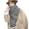 Winter New Back-shaped Core-spun Yarn Scarf Women's Versatile Imitation Cashmere Shawl Thickened Warm Scarf Dual-purpose