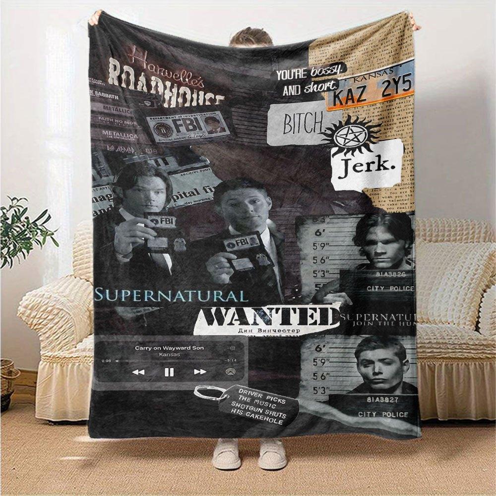 1 шт. Плед «Сверхъестественное 24», мягкий, теплый, для дома, офиса, путешествий, всесезонное, уютное постельное белье, подарок, уютный офисный аксессуар