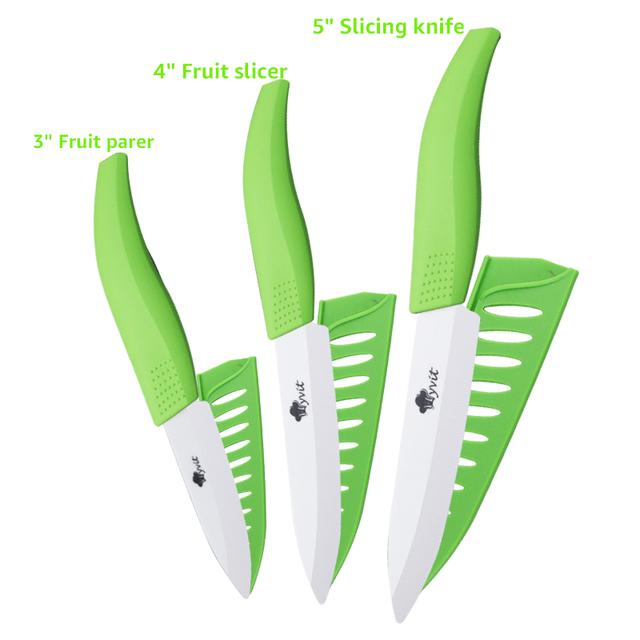 Ceramic Knives Kitchen Knives 3 4 5 6 Inch Chef Knife Cook Set+peeler White Zirconia Blade