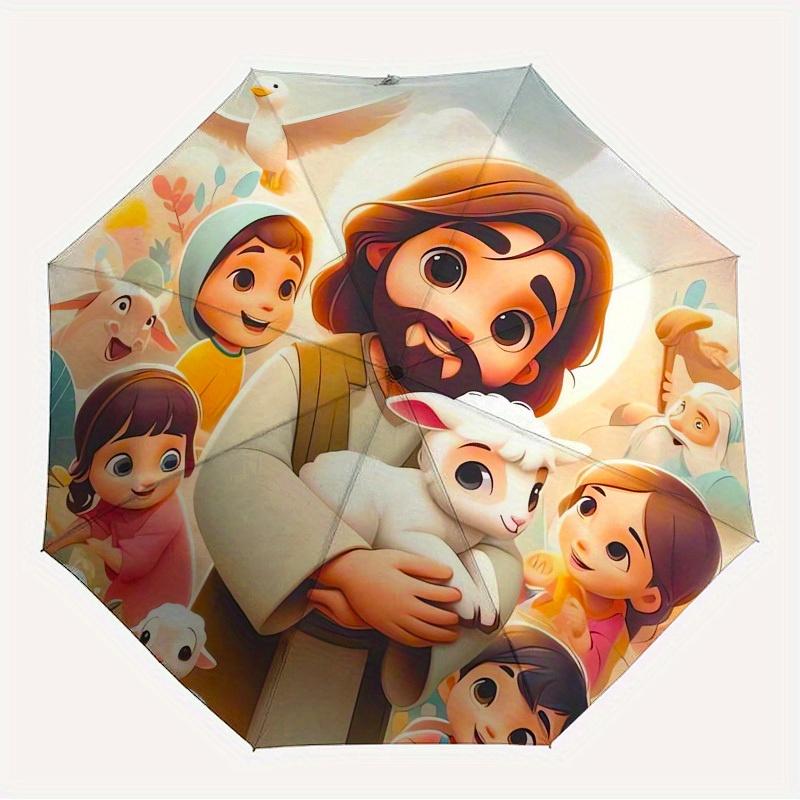 1pc Jesus, Children Themed High-quality Umbrella,Automatic Opening and Closing Umbrella,Multi-functional Umbrella G0811270
