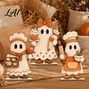 Decorative Wooden Fall Crafts 3 Pcs Centerpiece Rustic Tabletop Vintage Ghost Chef Block Sign Retro