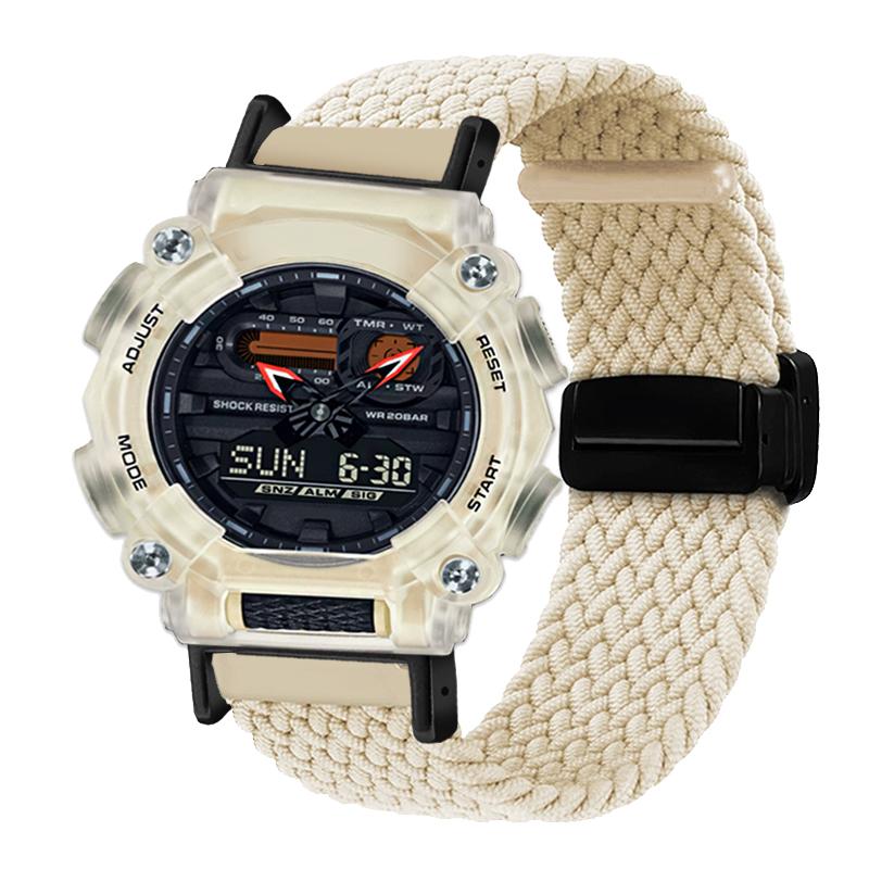 Для часов Casio с магнитной нейлоновой ремешком 16 мм для активного отдыха G-SHOCK GA110 100 120 GA900 GA2100 DW-5600 GW-B5600 GW-M5610 Спортивный ремешок