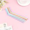 6Pcs Reusable Food Grade Silicone Straws Straight Bent Multicolor Drinking Straw For Children'S Party Bar Accessories