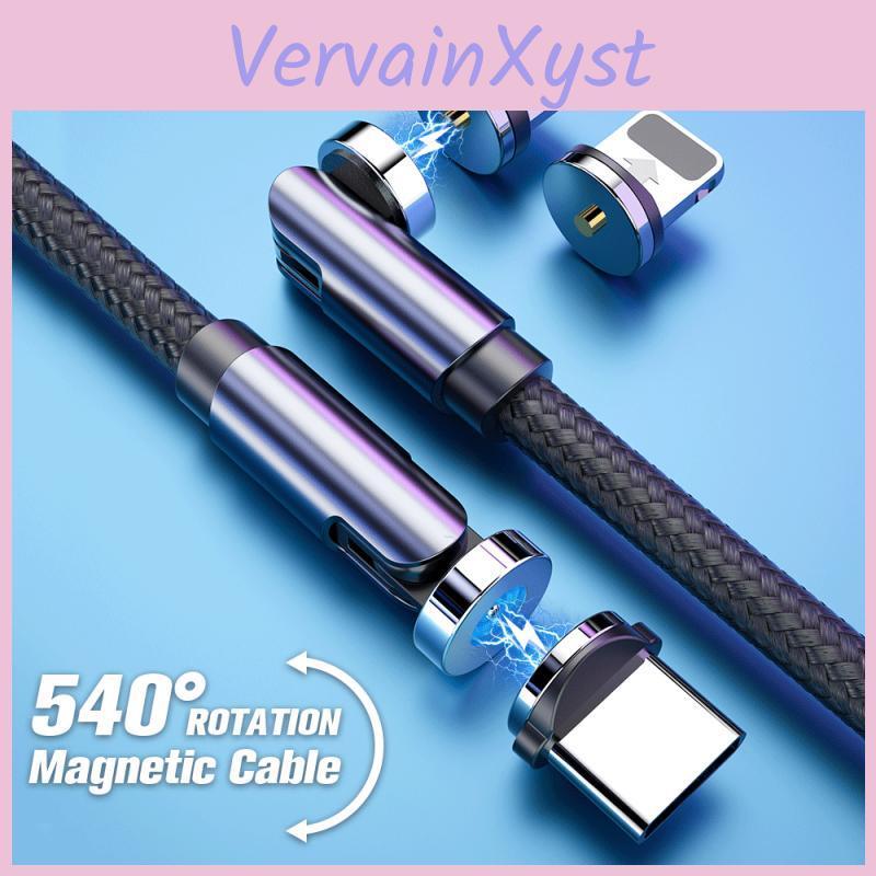 Fonken Магнитный кабель с вращением 540° Micro USB, Магнитный зарядный кабель USB Type-C, Магнитный кабель для iPhone Xiaomi Samsung