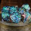 Набор кубиков Cusdie Cat Element для D&D, острые грани D4-D20, милые кошачьи лапки, узор рыбы, ручная работа, многогранные кубики для RPG, настольных игр