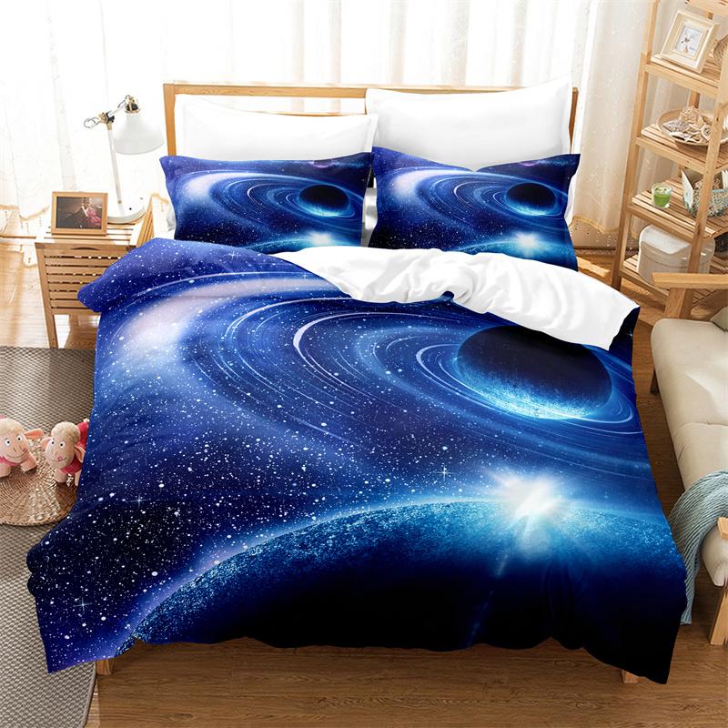Комплект постельного белья Starry Sky, пододеяльник Planet, 3D постельное белье, модный дизайн, украшение, комплект постельного белья King, комплект двуспальной кровати, комплекты постельного белья