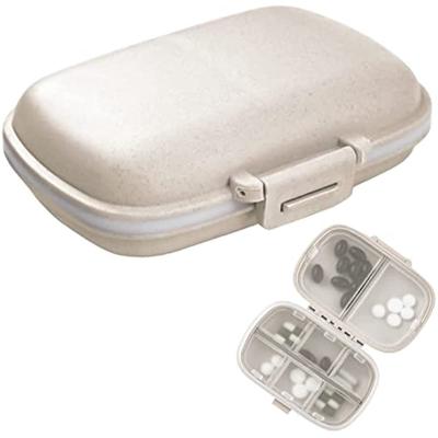 1 дорожная стойка для таблеток, 8 отделений, портативная маленькая сумка для таблеток, сумка для лекарств, витаминов, бежевого цвета