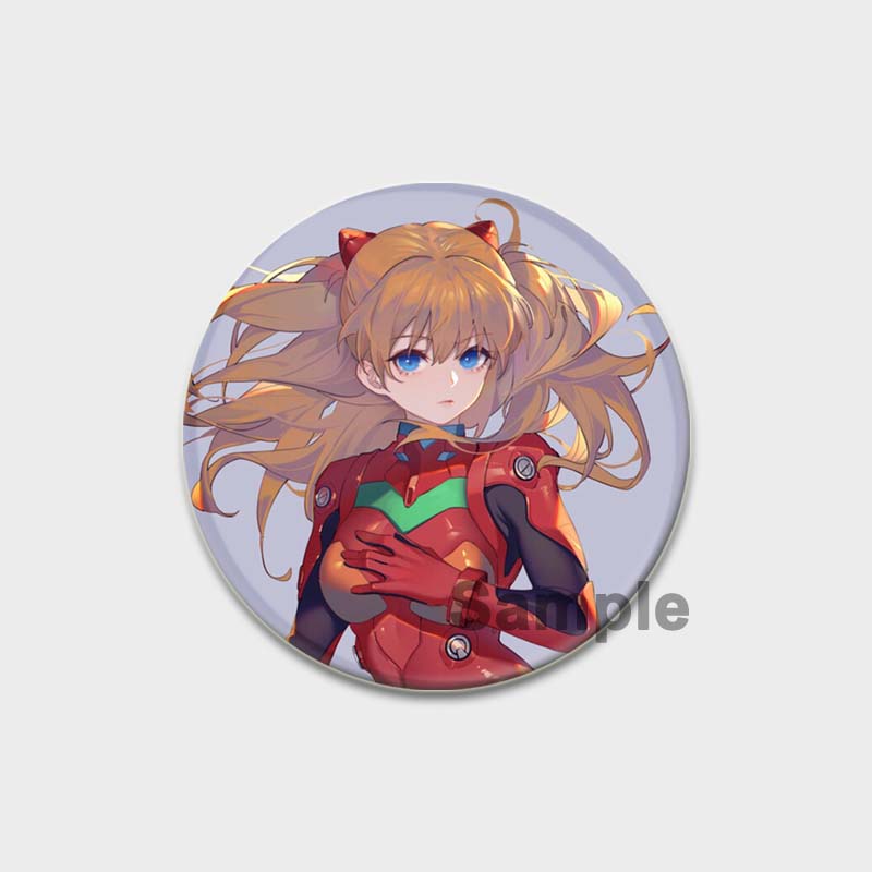 58 мм классическая аниме брошь из ЭВА, мультяшные булавки для лацканов, аксессуары для одежды, шляпа, украшение для рюкзака, милые 58 мм, круглые значки, булавка, эстетическая