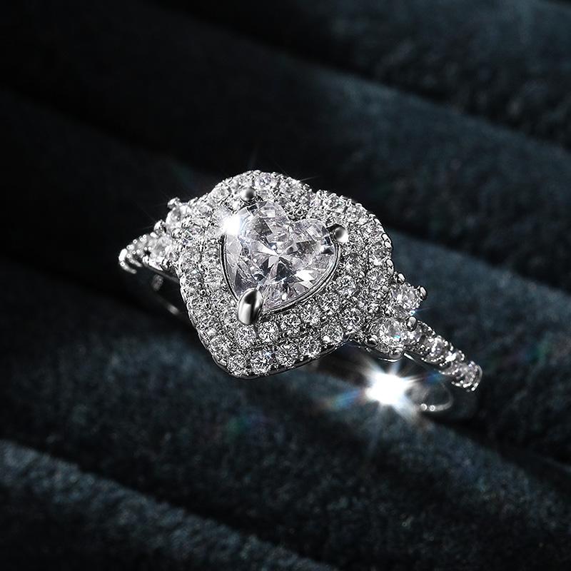 Новые нежные парные юбилейные кольца для женщин, кольцо в форме сердца, подарок любви, ослепительный камень CZ, эффектные аксессуары