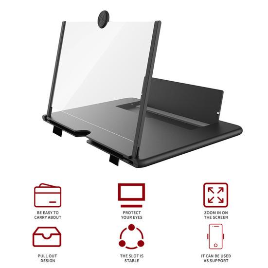 Экран мобильного телефона, прозрачный усилитель, 3D-лупа, экран, складная конструкция, защита глаз, игровой экран