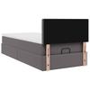 Ottoman Bed with Mattress Grey 80x200 cm Faux Leather