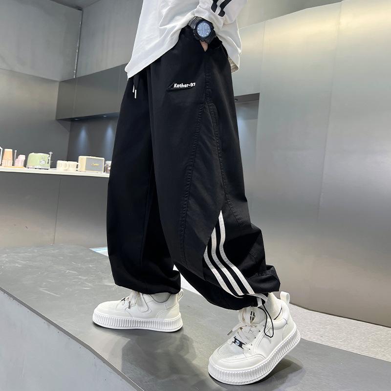 Прямые брюки для мальчиков весна и осень 2025 г. Детские красивые повседневные широкие брюки