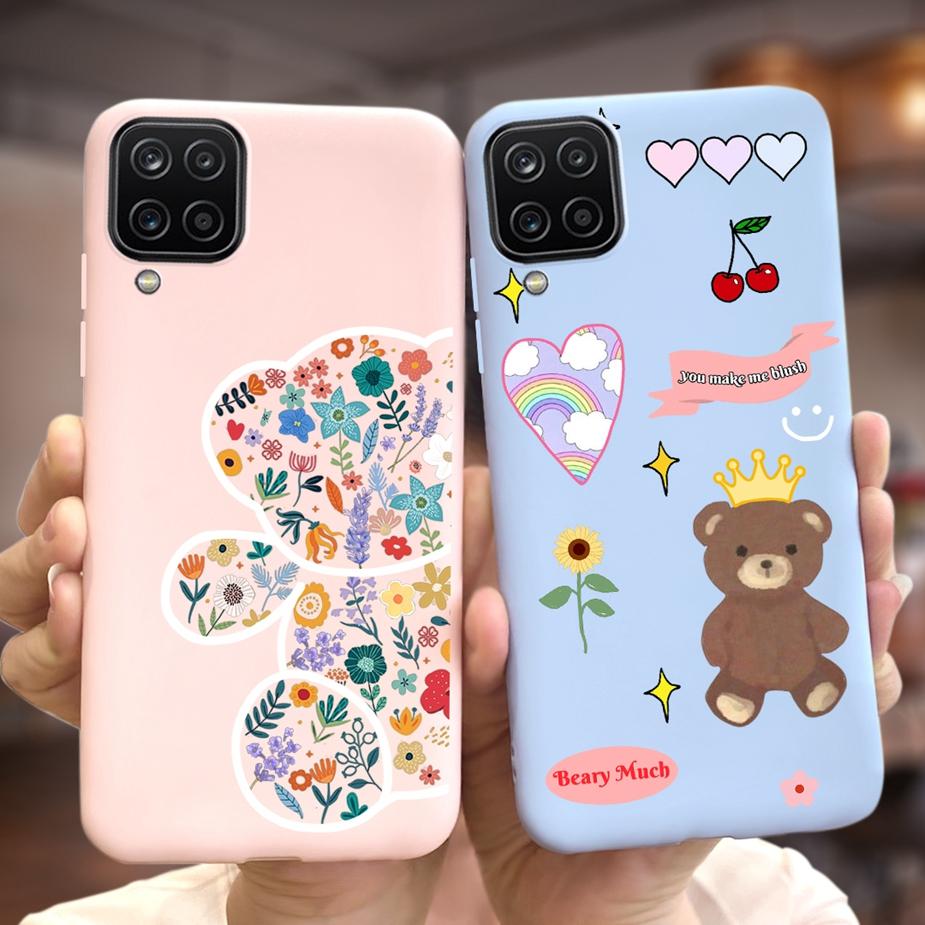 For Samsung Galaxy A12 Case M12 F12 Cue Candy Painted Cover Soft Silicone Phone Case For Samsung A12 M 12 GalaxyA12 Coque Bumper