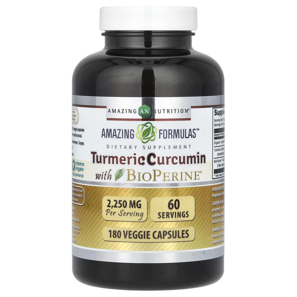 Turmeric Curcumin with Bioperine, 180 Veggie Capsules