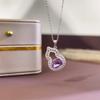 Women's S925 Sterling Silver Gourd Necklace Natural Crystal Topaz Garnet Clavicle Chain Jewelry Gift