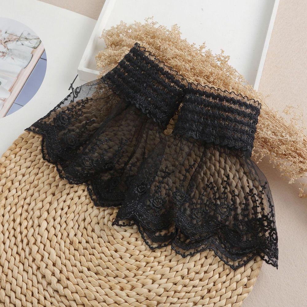 Solid Color Lace Ruffled Wrist Victorian Lolita Style Cuffs Fashion Fake Sleeves Cuffs Wedding