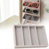 Sunglasses Organizer Tray 4 Grids Eyeglasses Storage Box for Men Women Space Saving Trendy Glasses