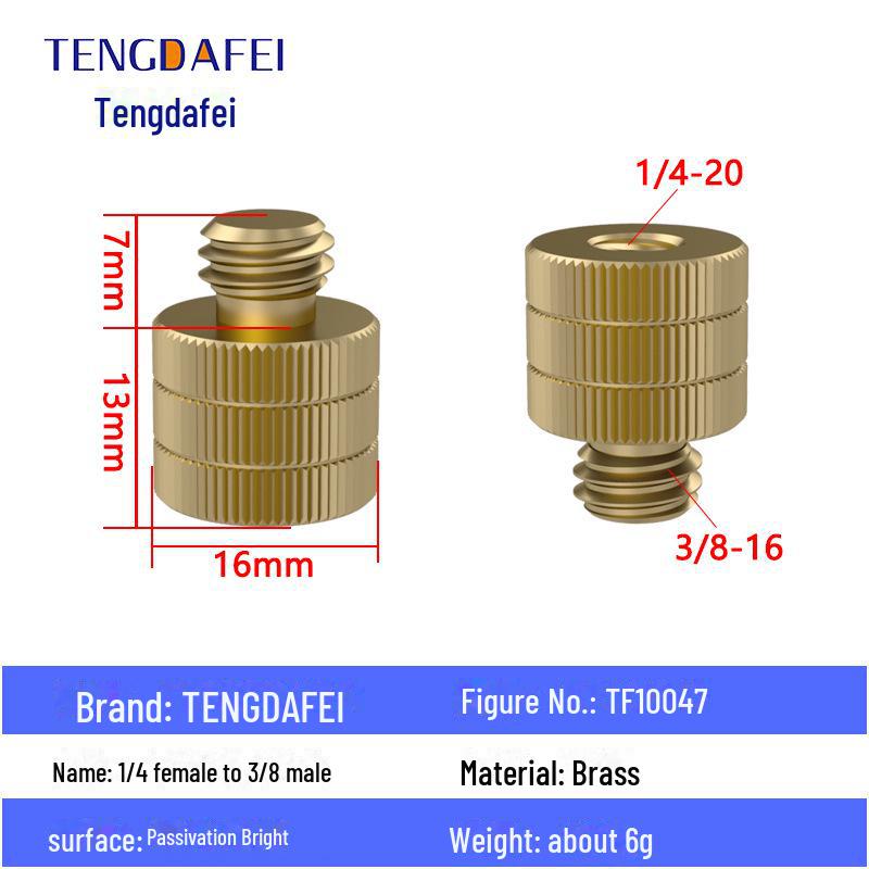Адаптер для штатива с креплением на стойку для освещения и поворота камеры с резьбой 1/4" на 3/8" на M4/M5/M6/M8