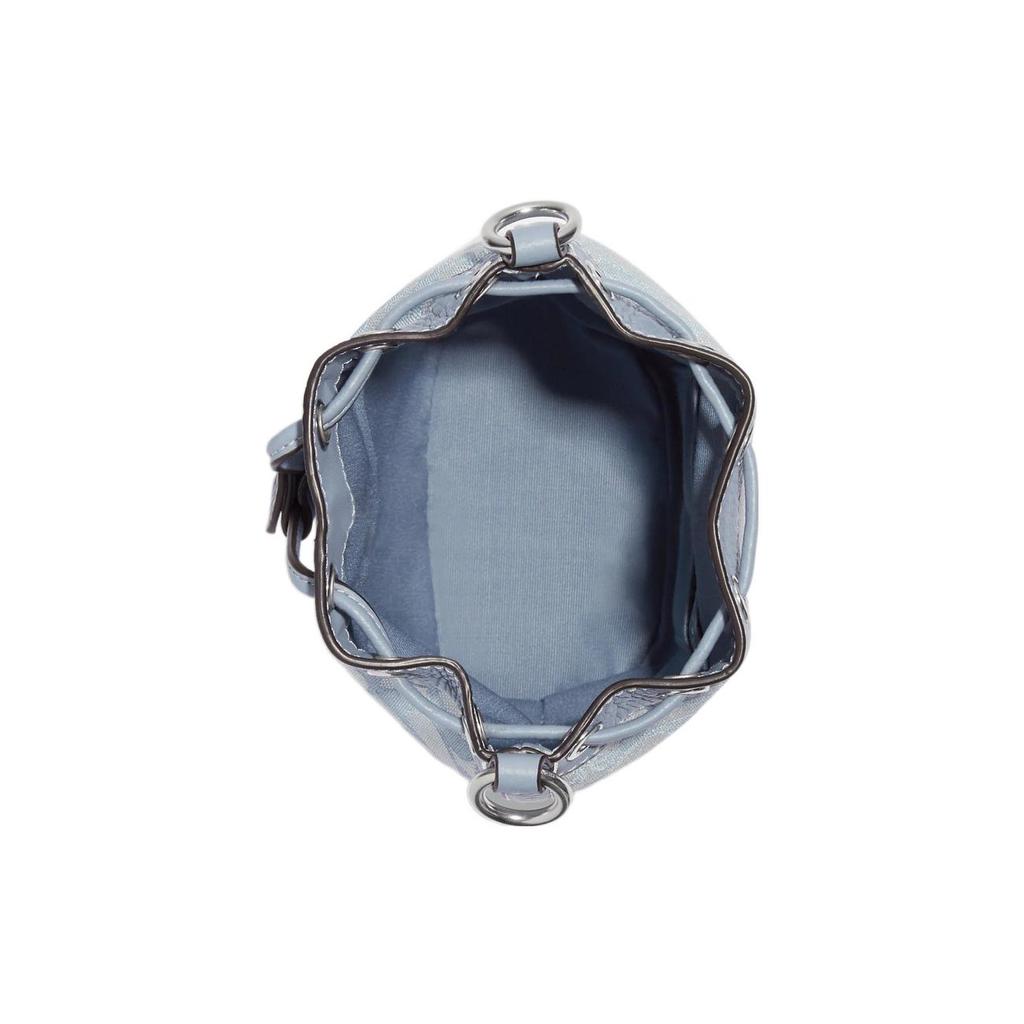 Новая сумка-ведро COACH Dempsey из ткани и кожи с лоскутным узором, на плечо, кроссбоди, маленького размера, женская, лазурно-голубая C8322-SVS9X