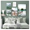 Beaver Wall Art Canvas Painting Nordic Posters And Prints Wall Pictures For Living Room Decor Forest Mountain Boat Lake Plant