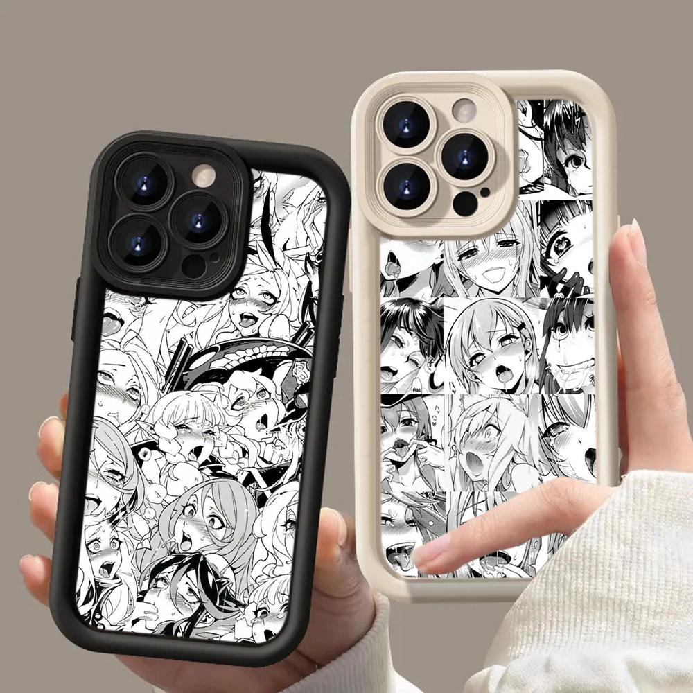 LZ1 Anime Girl Cartoon Japan Cute Drool Faces Silicone Phone Case for Xiaomi 11 Lite 14T Redmi 14C A3 Note 12 11 9 13 Pro Plus Shockproof Back Cover