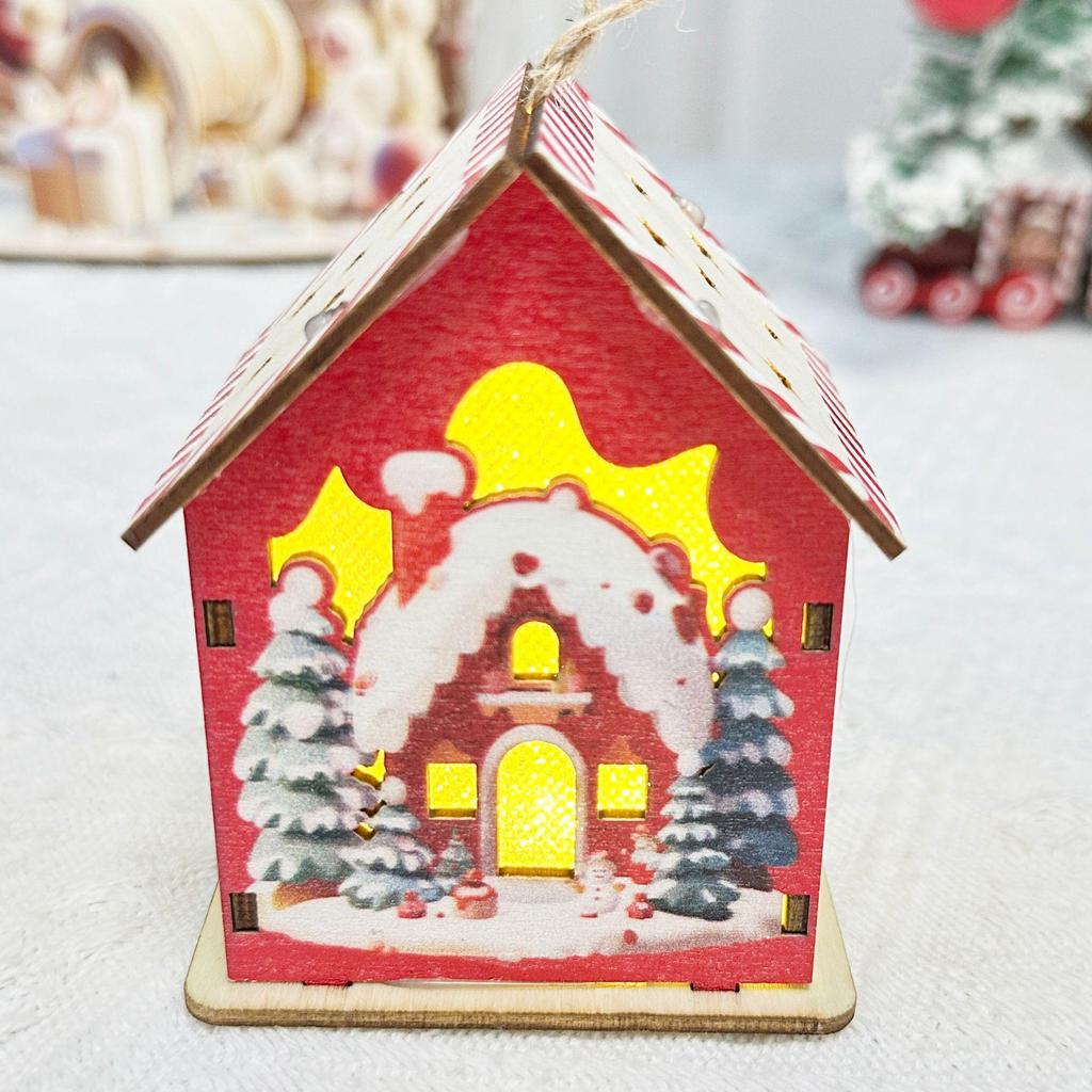 Деревянные рождественские настольные украшения в скандинавском стиле с подсветкой