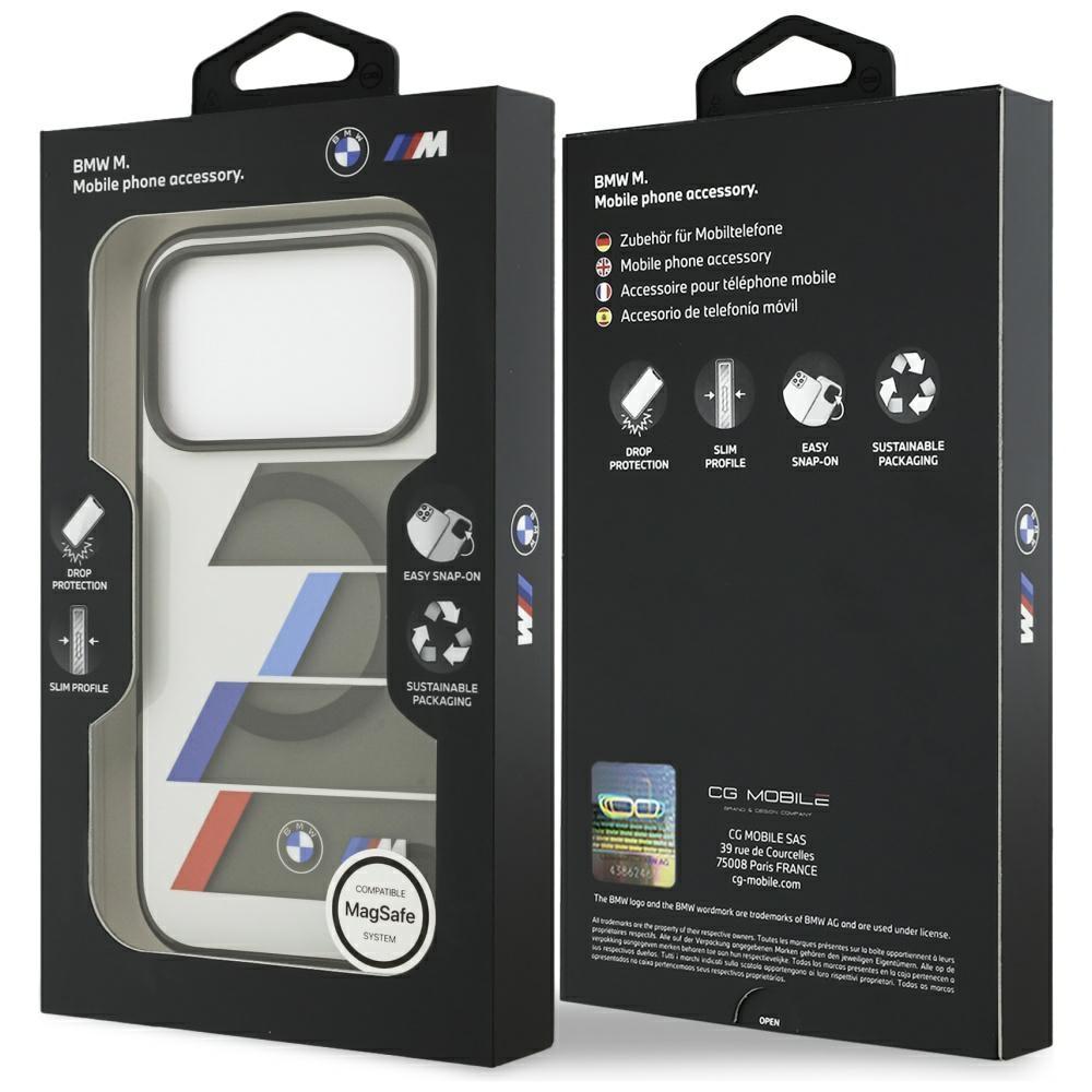 BMW M IML Metal Buttons Tricolor Lines MagSafe Case for iPhone 17 Pro Max Anthracite