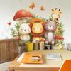 Мультяшный Лев, Медведь, Жираф, Гриб, Наклейки для украшения спальни, гостиной и дома