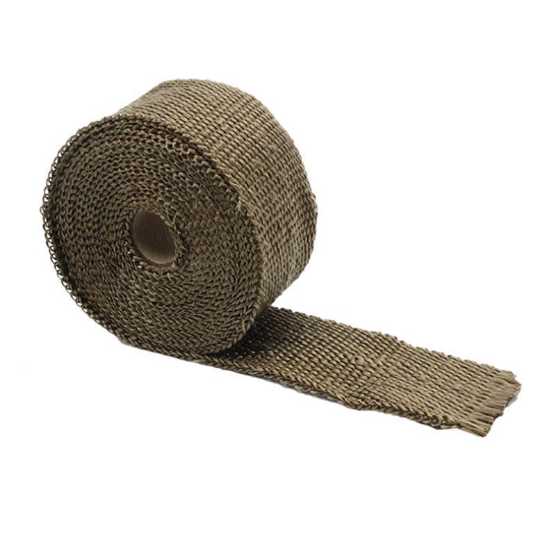 High Quality For Motorcycle Exhaust Heat Wrap Shield Tape Fiberglass 15M Roll With Stainless Steel Ties Titanium