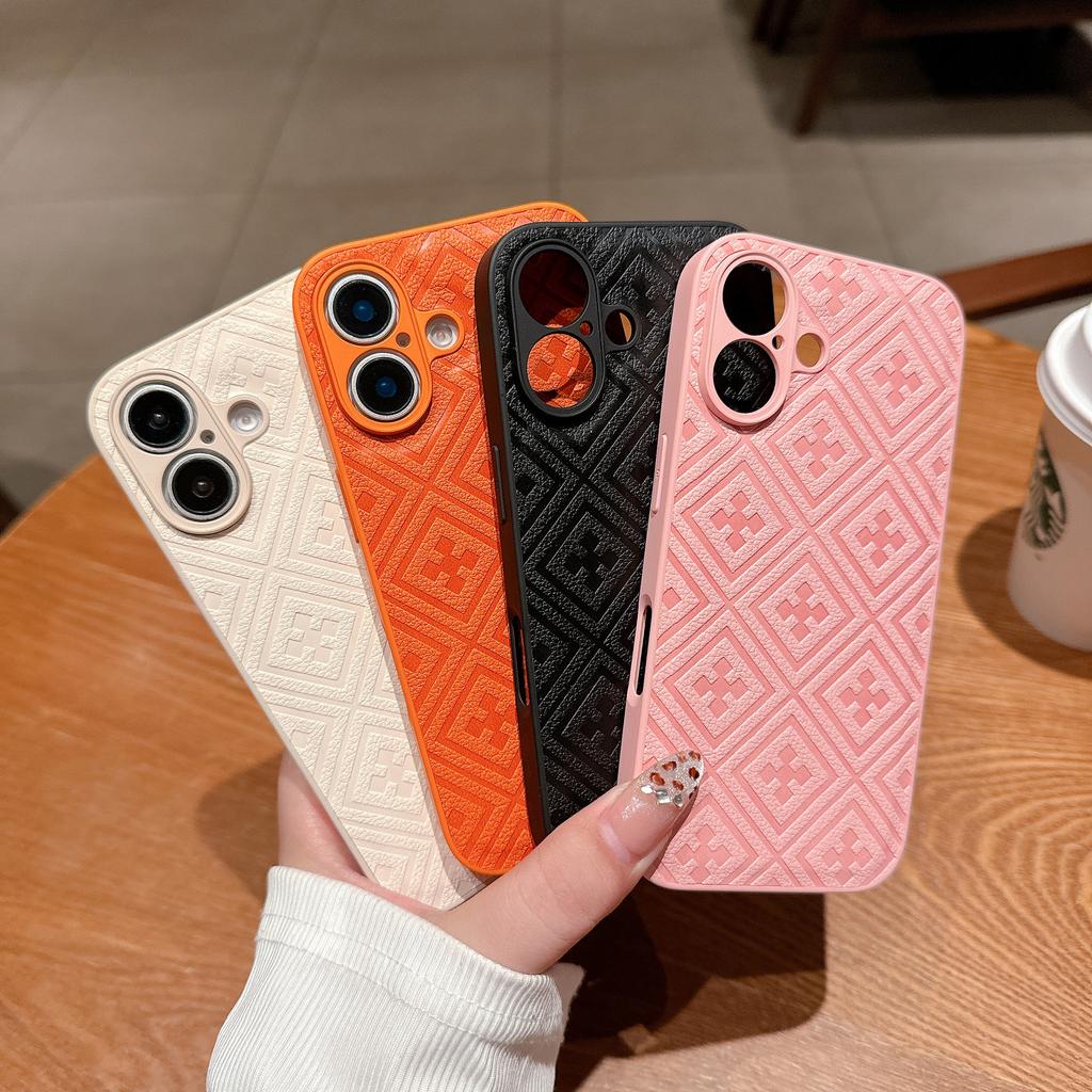 Тиснение «сетка» подходит для роскошного чехла для телефона iPhone 16, простого iPhone 14/15 Pro Max и защитного чехла 13.